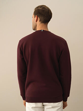 Xint Bordo Pamuk Dokulu Regular Fit Sweatshirt