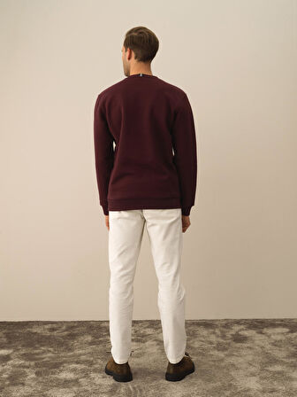 Xint Bordo Pamuk Dokulu Regular Fit Sweatshirt
