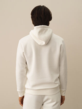 Xint Kırık Beyaz Pamuk Dokulu Regular Fit Sweatshirt