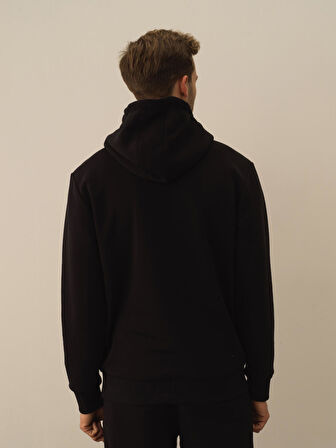 Xint Siyah Pamuk Dokulu Regular Fit Sweatshirt