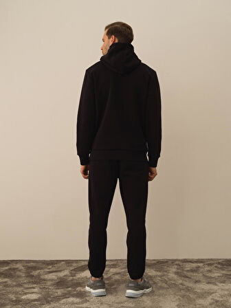 Xint Siyah Pamuk Dokulu Regular Fit Sweatshirt