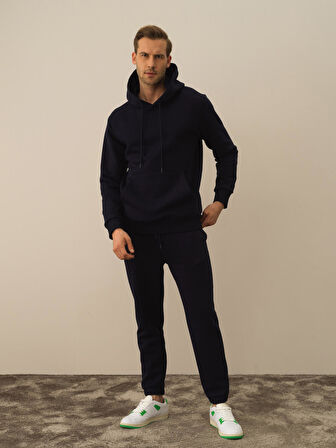 Xint Lacivert Pamuk Dokulu Regular Fit Sweatshirt