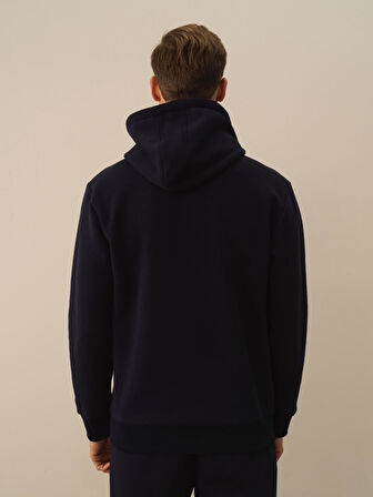 Xint Lacivert Pamuk Dokulu Regular Fit Sweatshirt
