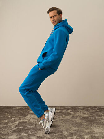 Xint Mavi Pamuk Dokulu Regular Fit Sweatshirt