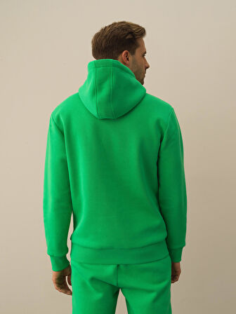 Xint Yeşil Pamuk Dokulu Regular Fit Sweatshirt