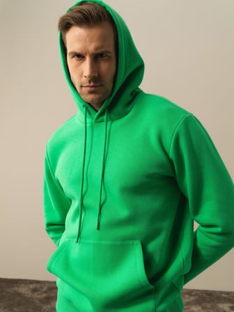 Xint Yeşil Pamuk Dokulu Regular Fit Sweatshirt