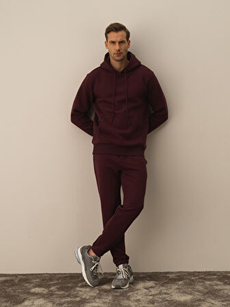Xint Bordo Pamuk Dokulu Regular Fit Sweatshirt