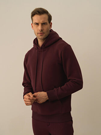 Xint Bordo Pamuk Dokulu Regular Fit Sweatshirt