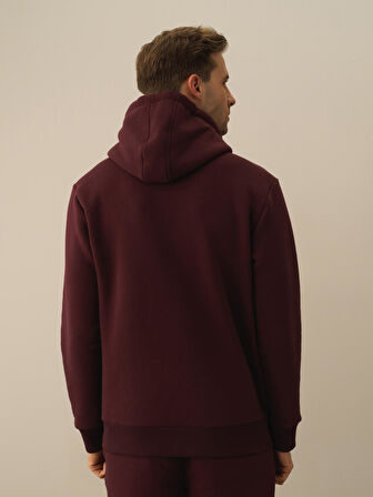 Xint Bordo Pamuk Dokulu Regular Fit Sweatshirt