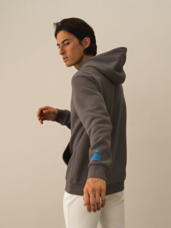 Xint Koyu Gri Pamuk Dokulu Regular Fit Sweatshirt