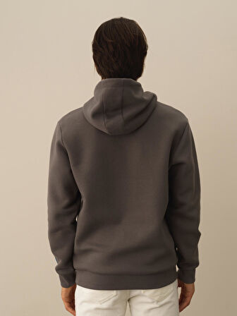 Xint Koyu Gri Pamuk Dokulu Regular Fit Sweatshirt