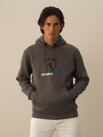 Xint Koyu Gri Pamuk Dokulu Regular Fit Sweatshirt