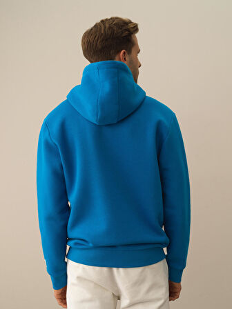 Xint Mavi Pamuk Dokulu Regular Fit Sweatshirt