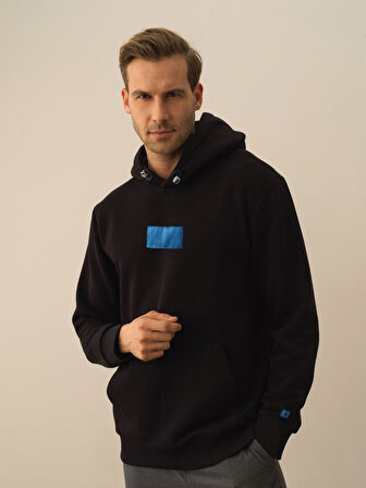 Xint Siyah Pamuk Dokulu Regular Fit Sweatshirt