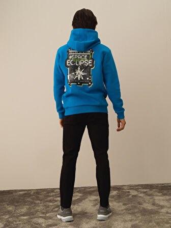 Xint Mavi Pamuk Dokulu Regular Fit Sweatshirt
