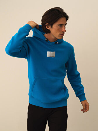 Xint Mavi Pamuk Dokulu Regular Fit Sweatshirt
