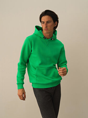 Xint Yeşil Pamuk Dokulu Regular Fit Sweatshirt