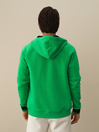 Xint Yeşil Pamuk Dokulu Regular Fit Sweatmont