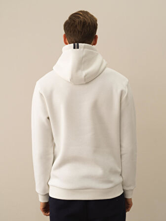 Xint Kırık Beyaz Pamuk Dokulu Regular Fit Sweatshirt