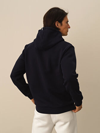 Xint Lacivert Pamuk Dokulu Regular Fit Sweatshirt
