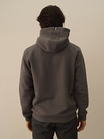Xint Koyu Gri Pamuk Dokulu Regular Fit Sweatshirt