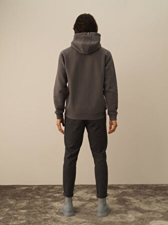 Xint Koyu Gri Pamuk Dokulu Regular Fit Sweatshirt