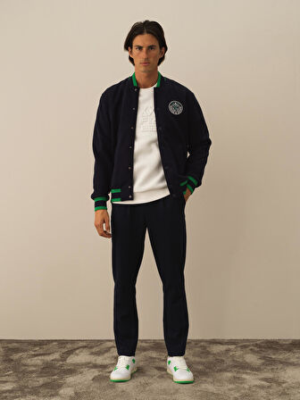 Xint Lacivert Pamuk Dokulu Regular Fit Sweatmont