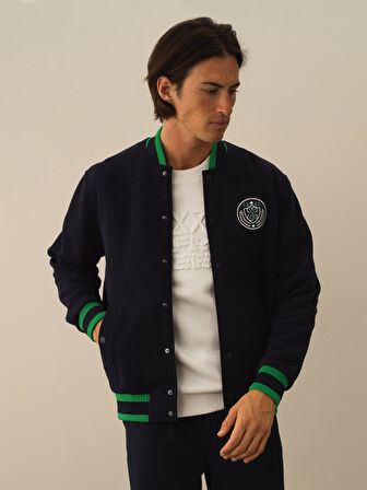 Xint Lacivert Pamuk Dokulu Regular Fit Sweatmont