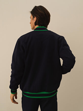 Xint Lacivert Pamuk Dokulu Regular Fit Sweatmont