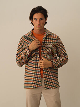 Xint Oranj Esnek Dokulu Slim Fit Gömlek