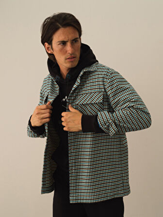 Xint Mavi Esnek Dokulu Slim Fit Gömlek