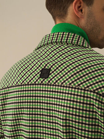 Xint Yeşil Esnek Dokulu Slim Fit Gömlek