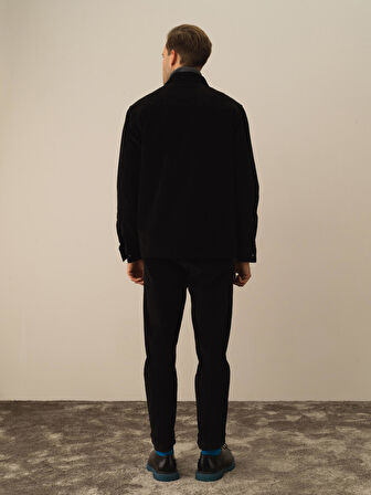 Xint Siyah Pamuk Dokulu Regular Fit Gömlek Ceket