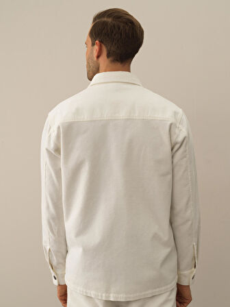 Xint Ekru Pamuk Dokulu Regular Fit Gömlek Ceket