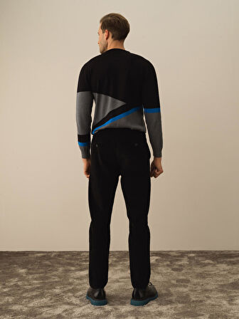 Xint Siyah Pamuk Dokulu Regular Fit Jogger Pantolon