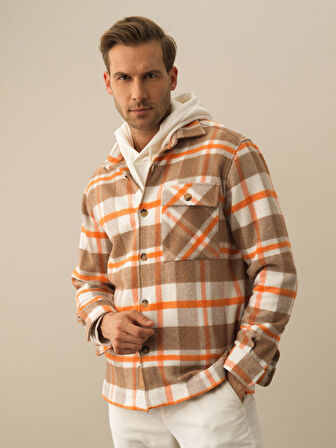 Xint Oranj Pamuk Dokulu Regular Fit Gömlek