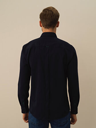 Xint Lacivert Pamuk Dokulu Regular Fit Gömlek