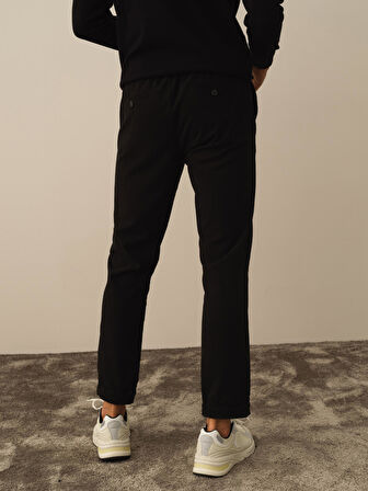 Xint Siyah Esnek Dokulu Regular Fit Jogger Pantolon