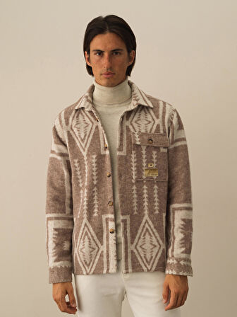 Xint Camel Pamuk Dokulu Regular Fit Gömlek