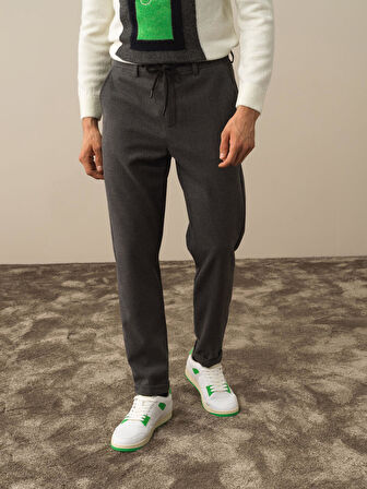 Xint Koyu Gri Dokulu Esnek Dokulu Regular Fit Jogger Pantolon
