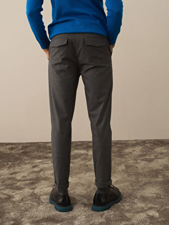 Xint Koyu Gri Dokulu Esnek Dokulu Slim Fit Jogger Pantolon