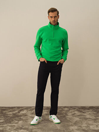 Xint Lacivert Pamuk Dokulu Slim Fit Pantolon