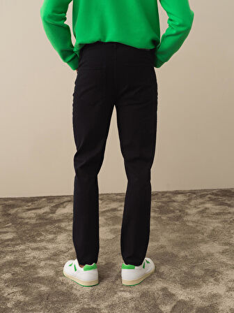 Xint Lacivert Pamuk Dokulu Slim Fit Pantolon