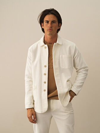 Xint Ekru Pamuk Dokulu Regular Fit Ceket