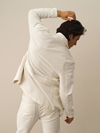 Xint Ekru Pamuk Dokulu Regular Fit Ceket