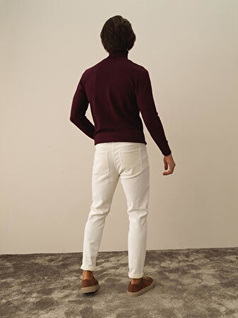 Xint Ekru Pamuk Dokulu Regular Fit Pantolon