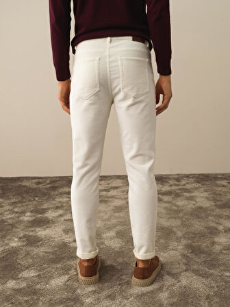 Xint Ekru Pamuk Dokulu Regular Fit Pantolon