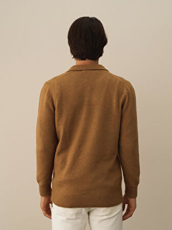 Xint Camel Lüks Pamuk Dokulu Regular Fit Kazak