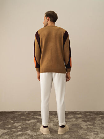 Xint Camel Lüks Pamuk Dokulu Regular Fit Kazak