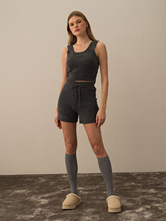 Xint Koyu Gri Lüks Pamuk Dokulu Regular Fit Atlet